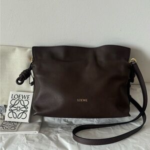 Loewe Mini Flamenco clutch / crossbody Chocolate color $2700